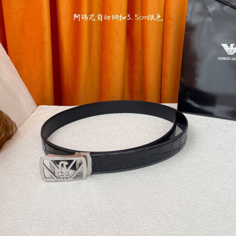 ARMANI belt Classic original quality, calfskin with high-quality automatic steel buckle, precision — AAA Quality Replica — photo 2