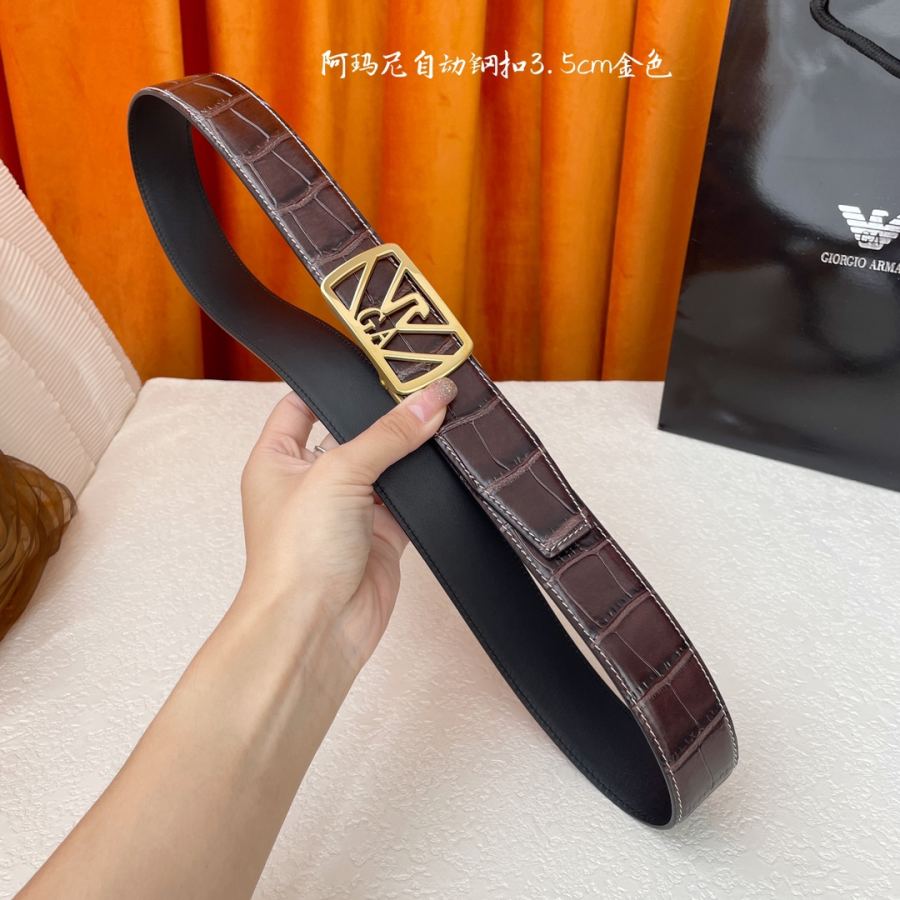 ARMANI belt Classic original quality, calfskin with high-quality automatic steel buckle, precision — 1:1 Replica For Sale — photo 6