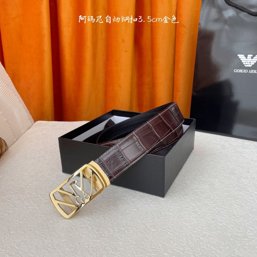 ARMANI belt Classic original quality, calfskin with high-quality automatic steel buckle, precision — 1:1 Replica For Sale
