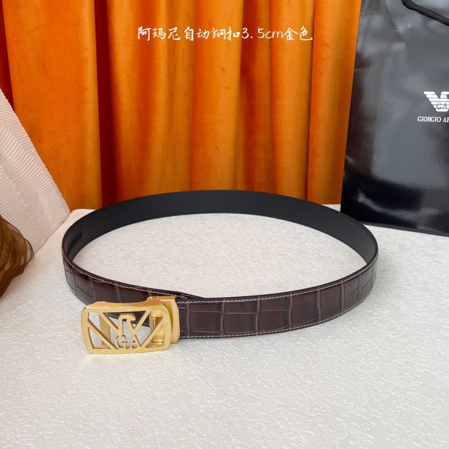 ARMANI belt Classic original quality, calfskin with high-quality automatic steel buckle, precision — 1:1 Replica For Sale — photo 2