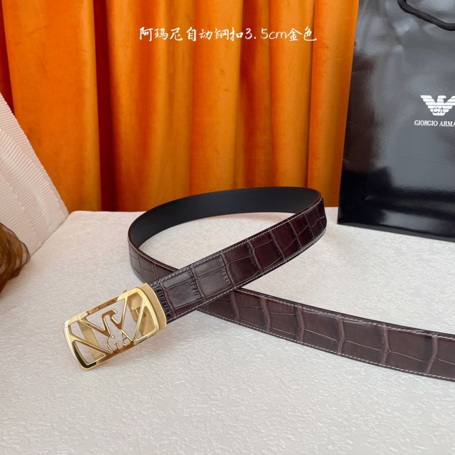 ARMANI belt Classic original quality, calfskin with high-quality automatic steel buckle, precision — 1:1 Replica For Sale — photo 3