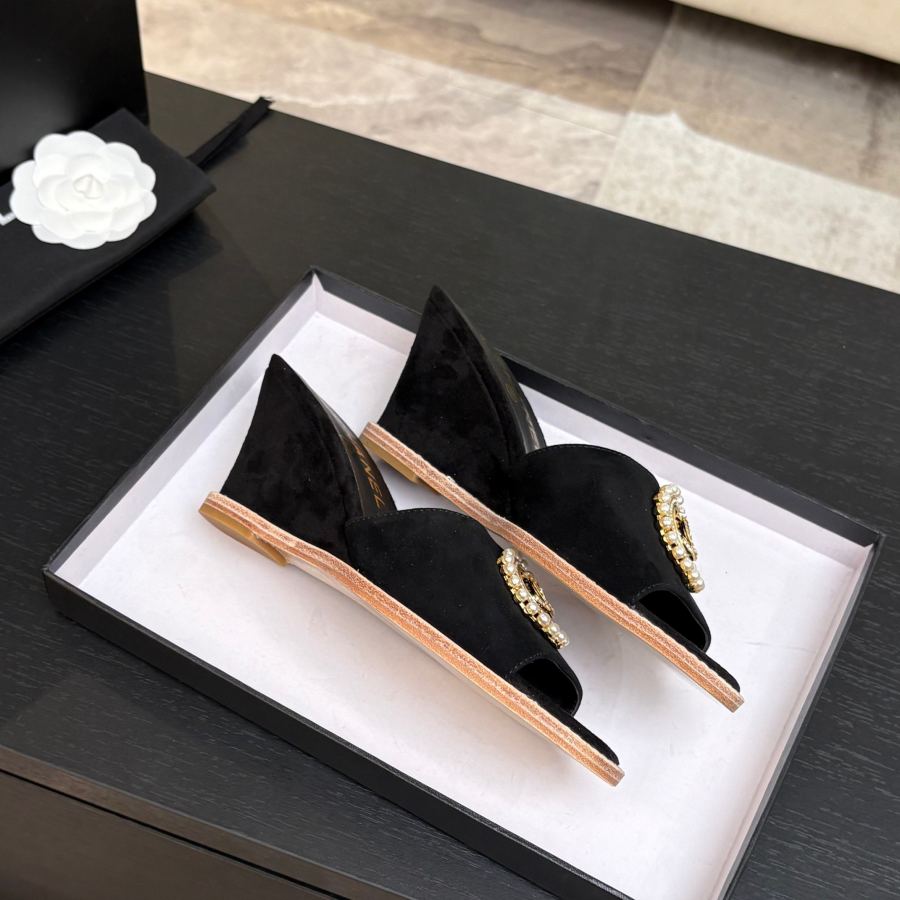 CHANEL women's shoes 𝐂𝐇*𝐍𝐄𝐋25c popular wedge heel slippers! — 1:1 Replica For Sale — photo 5