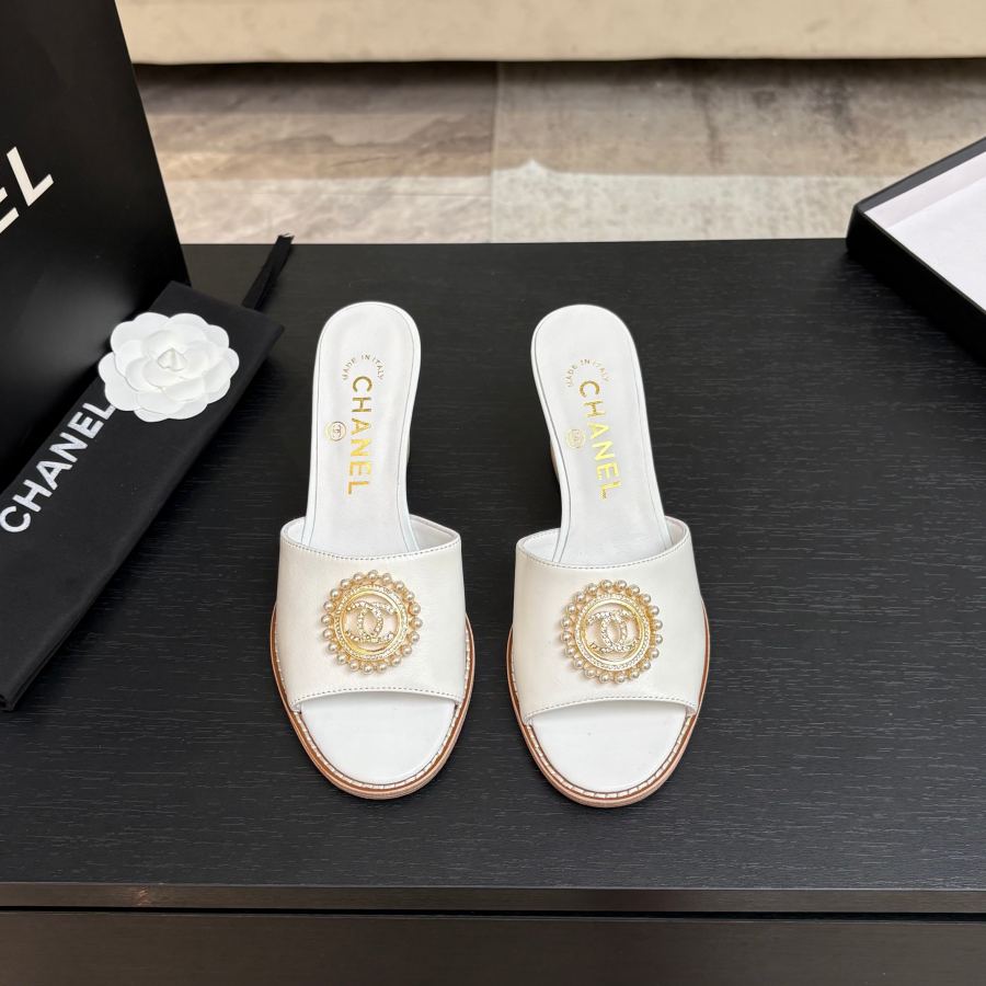 CHANEL women's shoes 𝐂𝐇*𝐍𝐄𝐋25c popular wedge heel slippers! — 1:1 Replica For Sale