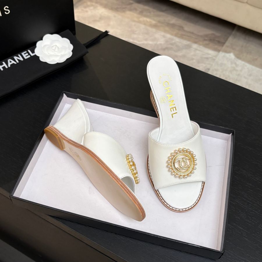 CHANEL women's shoes 𝐂𝐇*𝐍𝐄𝐋25c popular wedge heel slippers! — 1:1 Replica For Sale — photo 3