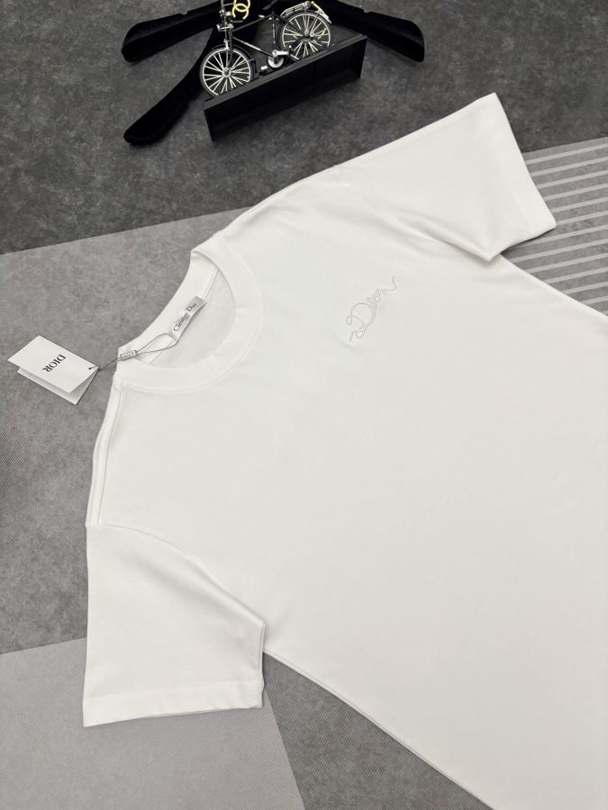 Dior men Dior embroidered double yarn cotton short-sleeved T-shirt — Premium Replica — photo 2