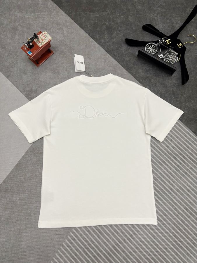 Dior men Dior embroidered double yarn cotton short-sleeved T-shirt — Premium Replica — photo 6