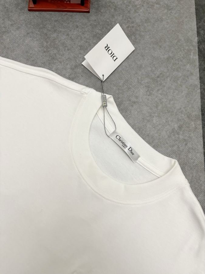 Dior men Dior embroidered double yarn cotton short-sleeved T-shirt — Premium Replica — photo 4
