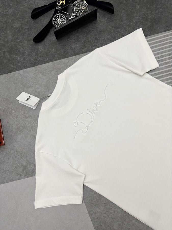 Dior men Dior embroidered double yarn cotton short-sleeved T-shirt — Premium Replica — photo 7