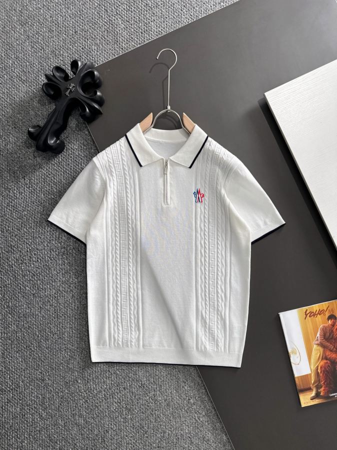 moncler men's Mouthless 2026 Spring and Summer New Men's Knitted Zipper Lapel Sweater Trendy — Premium Replica