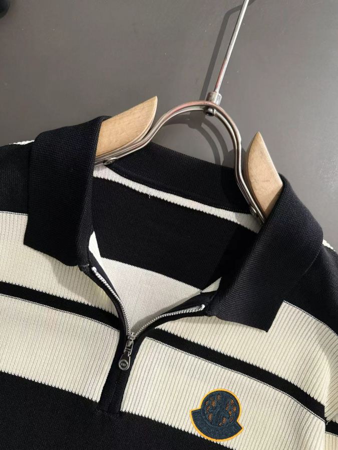 moncler men Dior 2026 Spring and Summer Wide Striped Knitted Polo Shirt for Men Half-Zip Lapel Horizontal — AAA Quality Replica — photo 3
