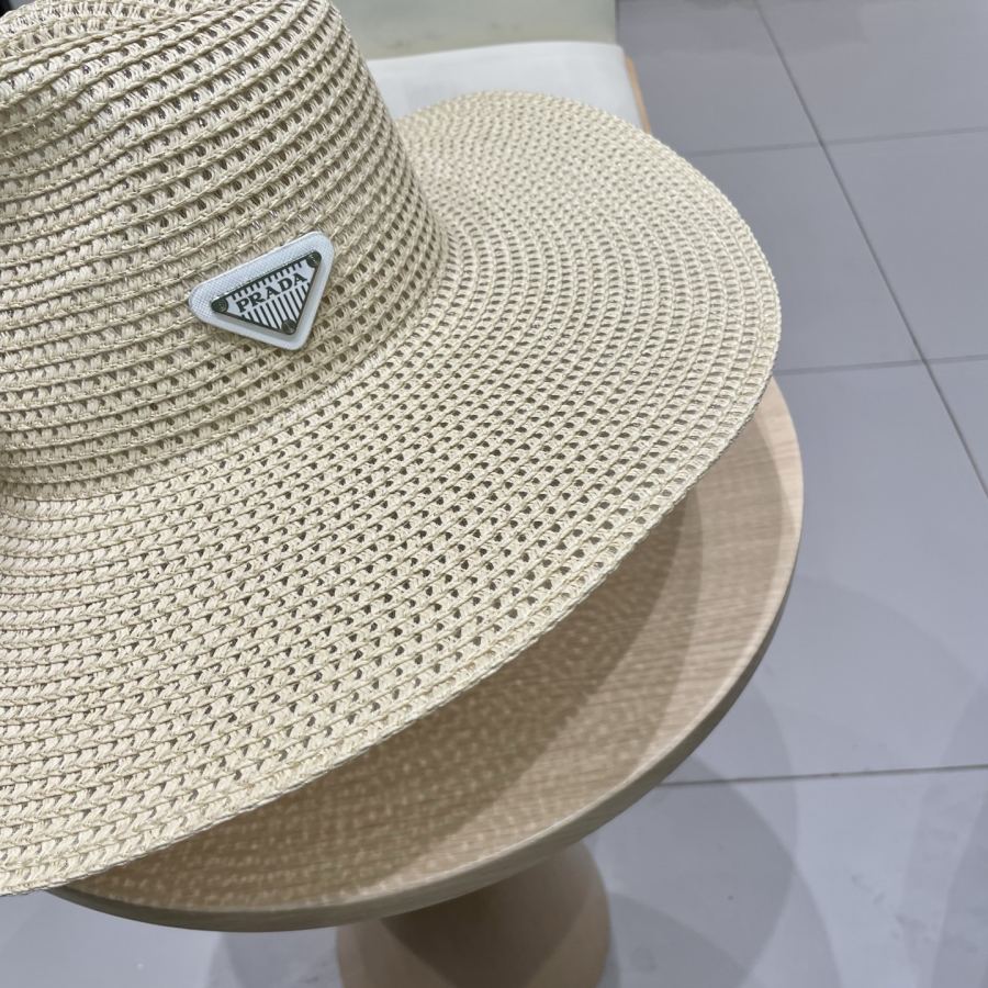 prada hat PRADA big brim hat men and women travel beach hat sun protection hat summer casual — 1:1 Replica — photo 4
