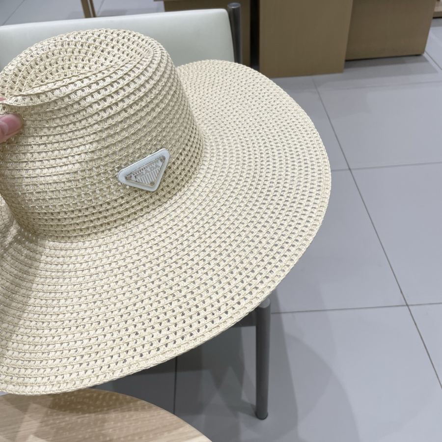 prada hat PRADA big brim hat men and women travel beach hat sun protection hat summer casual — 1:1 Replica — photo 8