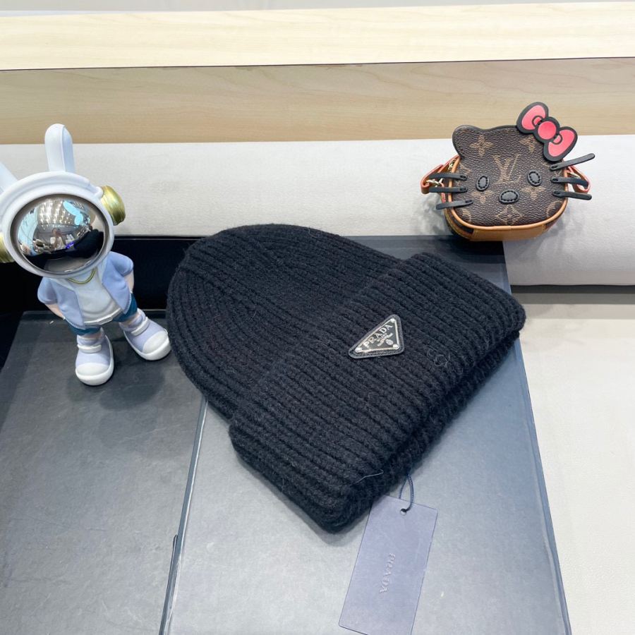 prada lue tidlig høst populær strikket lue, plysjmateriale, veldig allsidig — photo 3