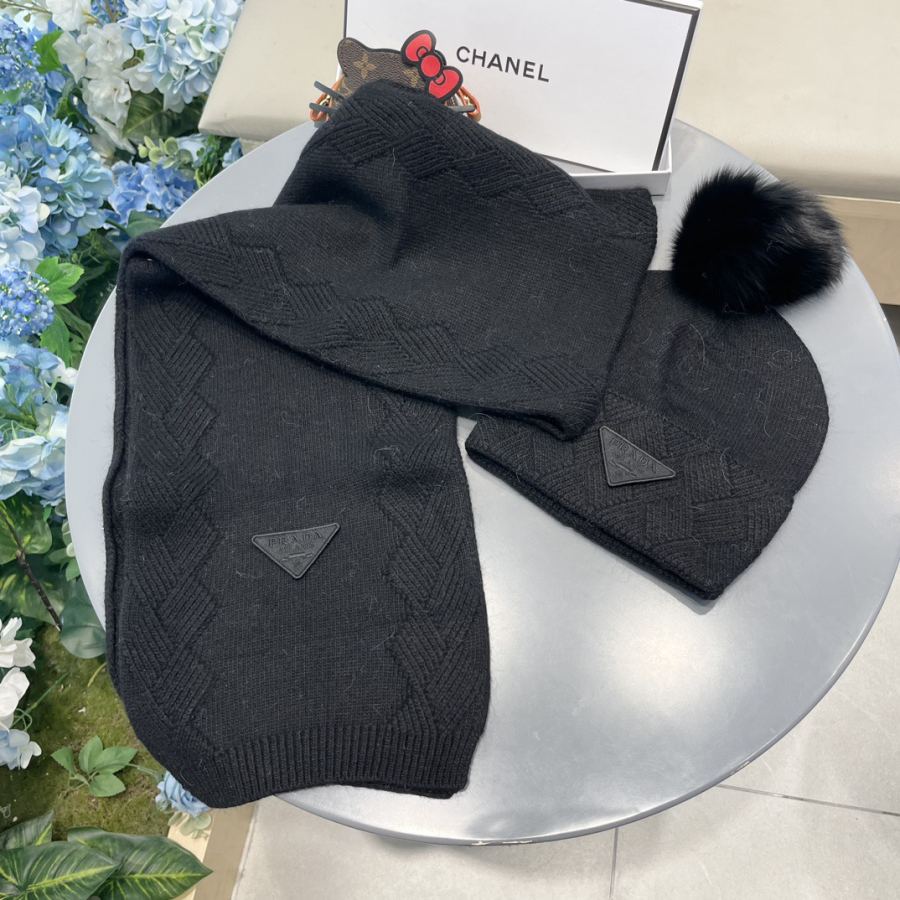 prada hat classic suit hat Scarf Cashmere and Rabbit Velvet Quality warm comfortable unisex — AAA Quality Replica — photo 2