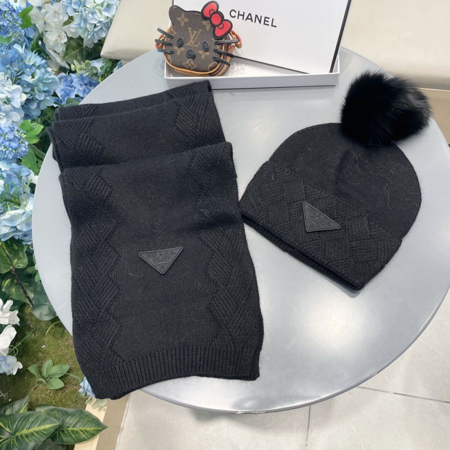 prada hat classic suit hat Scarf Cashmere and Rabbit Velvet Quality warm comfortable unisex — AAA Quality Replica — photo 3