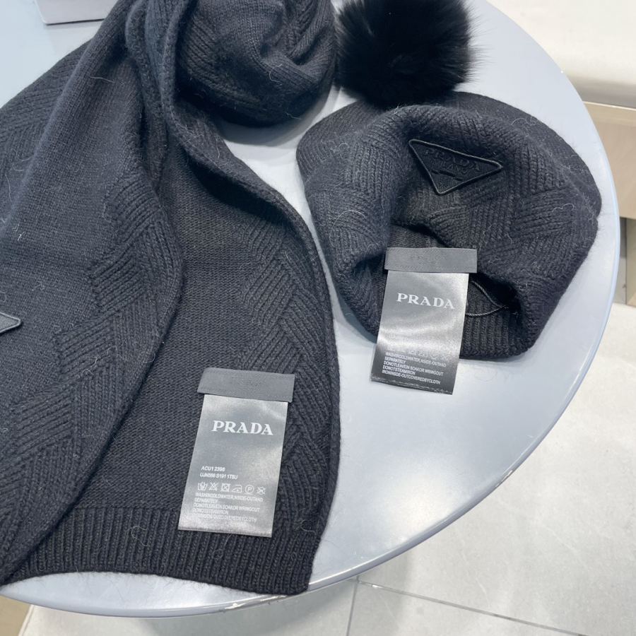 prada hat classic suit hat Scarf Cashmere and Rabbit Velvet Quality warm comfortable unisex — AAA Quality Replica — photo 8