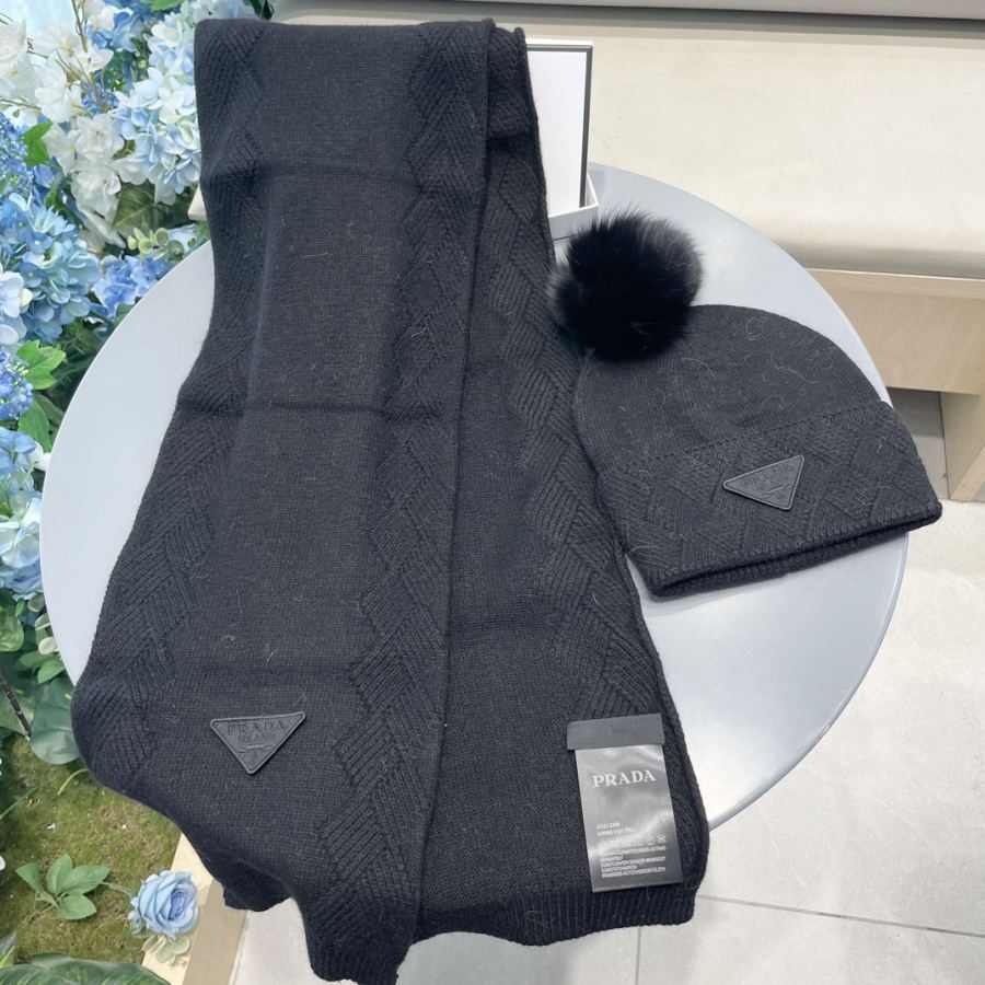 prada hat classic suit hat Scarf Cashmere and Rabbit Velvet Quality warm comfortable unisex — AAA Quality Replica — photo 7