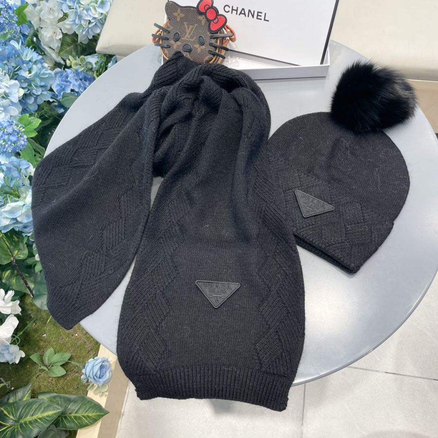 prada hat classic suit hat Scarf Cashmere and Rabbit Velvet Quality warm comfortable unisex — AAA Quality Replica — photo 6