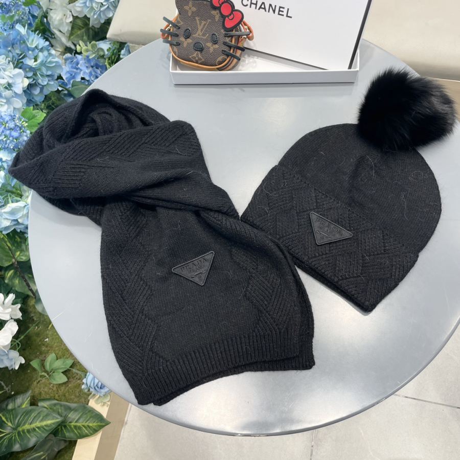 prada hat classic suit hat Scarf Cashmere and Rabbit Velvet Quality warm comfortable unisex — AAA Quality Replica — photo 4
