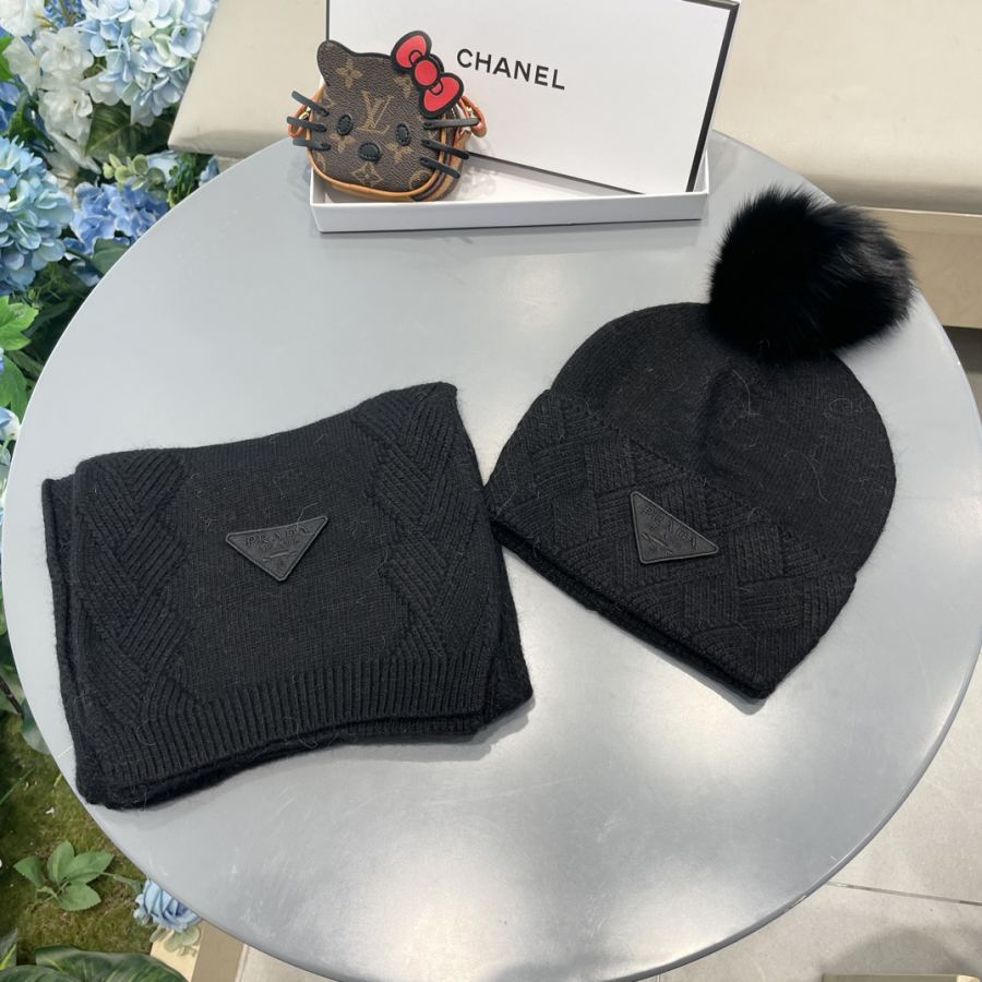 prada hat classic suit hat Scarf Cashmere and Rabbit Velvet Quality warm comfortable unisex — AAA Quality Replica