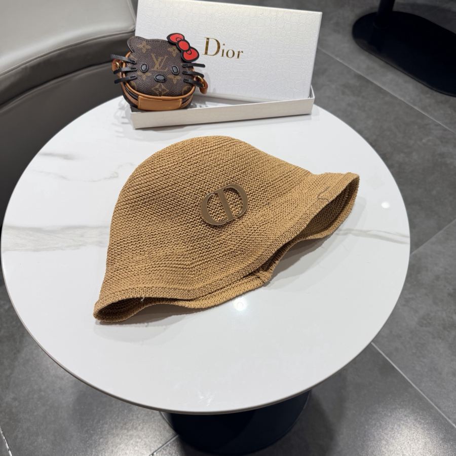 dior hat Dior straw hat women's summer Korean version casual foldable small brim fisherman — 1:1 Replica