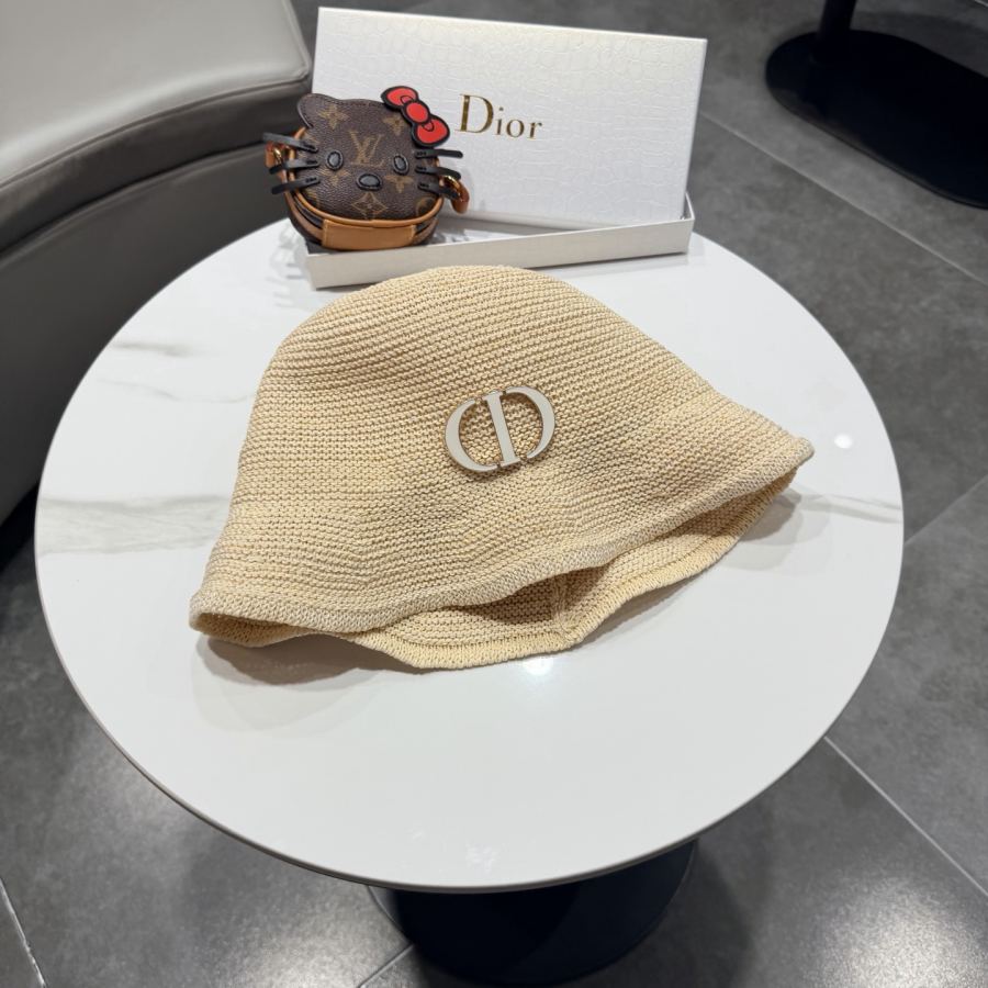 dior hat Dior straw hat women's summer Korean version casual foldable small brim fisherman — Premium Replica