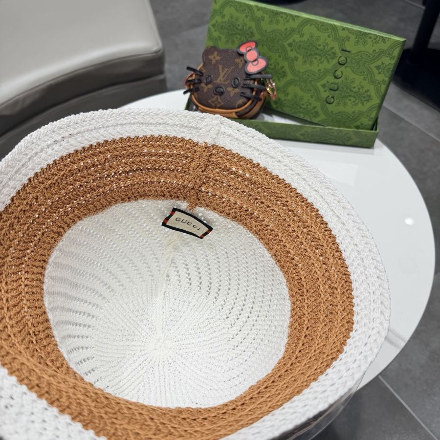 gucci hat ethnic style sequin decorated straw fisherman hat women's spring seaside vacation breathable — AAA Quality Replica — photo 10