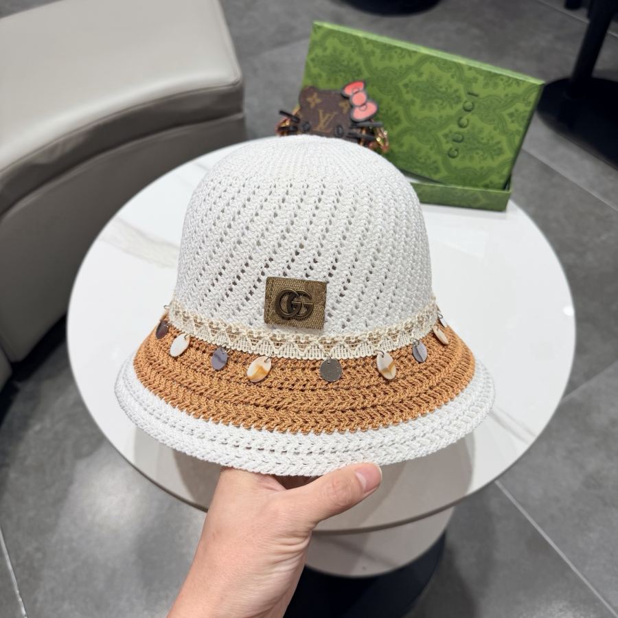 gucci hat ethnic style sequin decorated straw fisherman hat women's spring seaside vacation breathable — AAA Quality Replica — photo 8