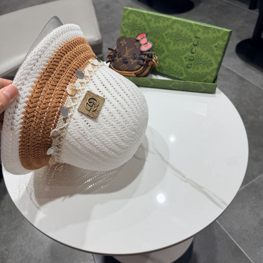 gucci hat ethnic style sequin decorated straw fisherman hat women's spring seaside vacation breathable — AAA Quality Replica — photo 7