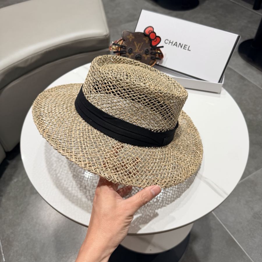 Chanel hat chanel natural saltwater straw internet celebrity flat top hat women's summer beach trip — 1:1 Replica For Sale — photo 8
