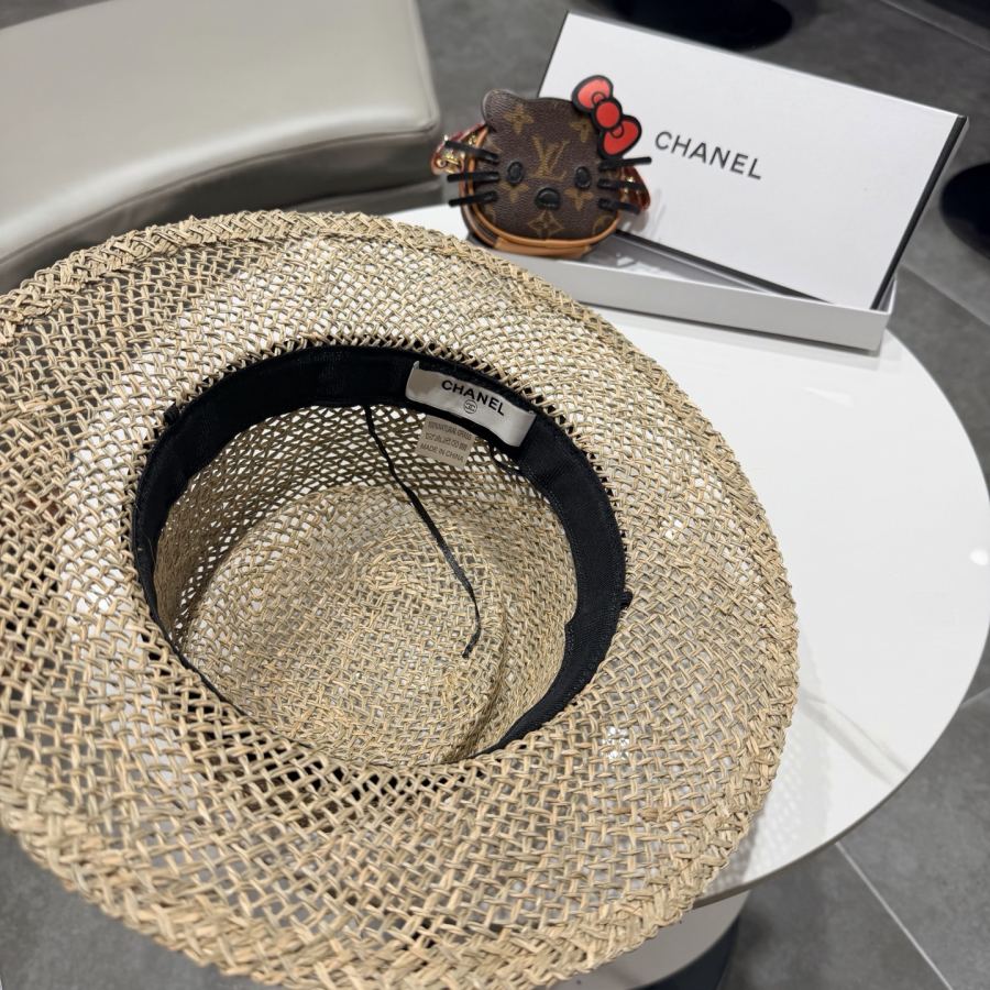 Chanel hat chanel natural saltwater straw internet celebrity flat top hat women's summer beach trip — 1:1 Replica For Sale — photo 9