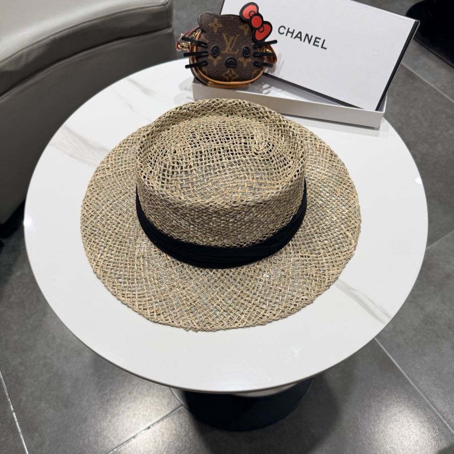 Chanel hat chanel natural saltwater straw internet celebrity flat top hat women's summer beach trip — 1:1 Replica For Sale — photo 3