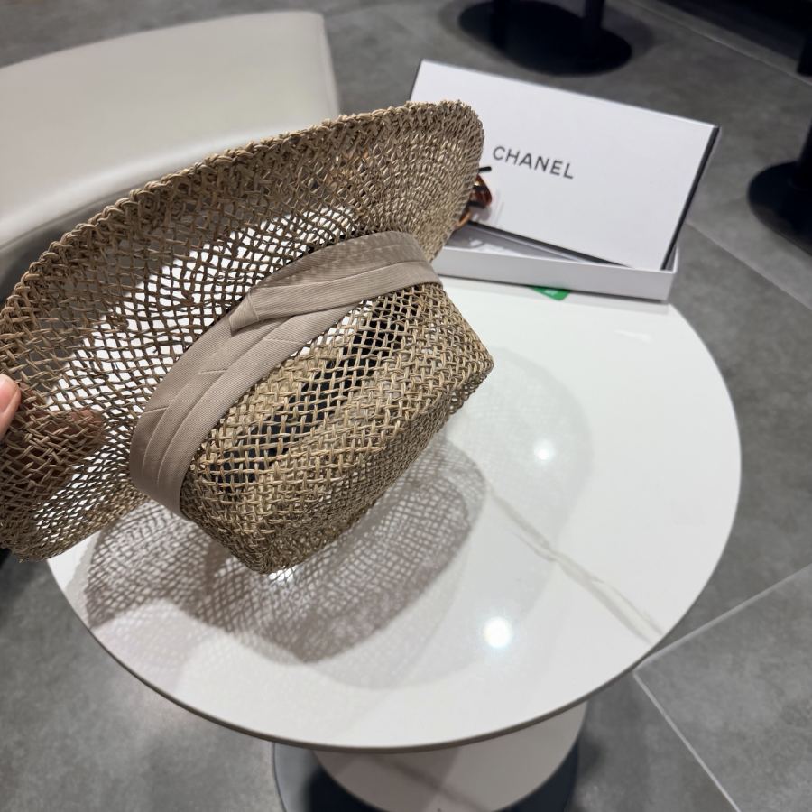 Chanel hat chanel natural saltwater straw internet celebrity flat top hat women's summer beach trip — AAA Quality Replica — photo 5