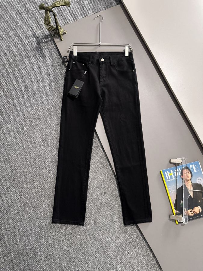 Denim tears Clothes Fendi's new 2026 four-season hot brick pocket slim-fit jeans trousers, imported — AAA Quality Replica — photo 2