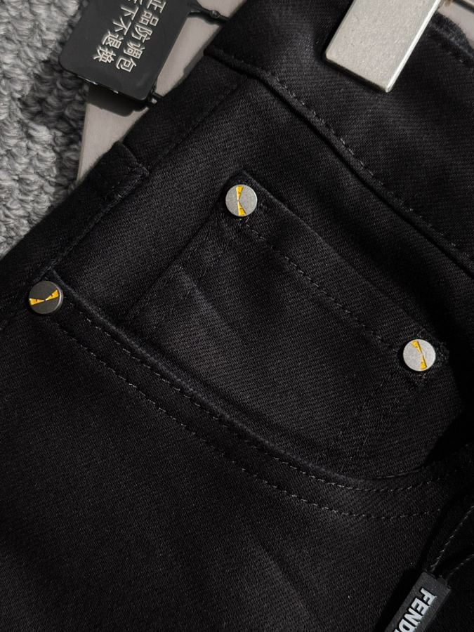 Denim tears Clothes Fendi's new 2026 four-season hot brick pocket slim-fit jeans trousers, imported — AAA Quality Replica — photo 5