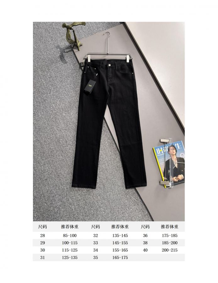 Denim tears Clothes Fendi's new 2026 four-season hot brick pocket slim-fit jeans trousers, imported — AAA Quality Replica — photo 10