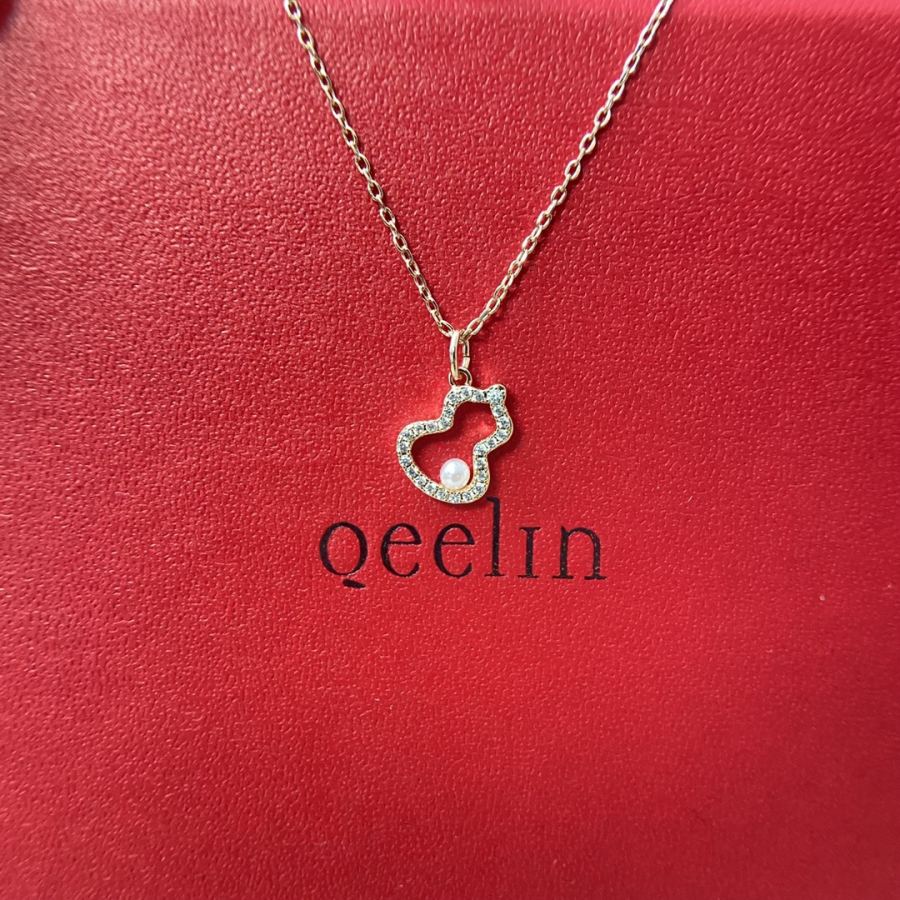 Qeelin Jewelry Qilin Necklace New Hollow Diamond Pearl Gourd Necklace — Premium Replica — photo 8