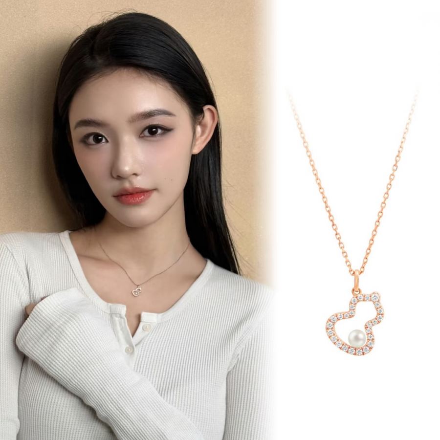 Qeelin Jewelry Qilin Necklace New Hollow Diamond Pearl Gourd Necklace — Premium Replica — photo 3