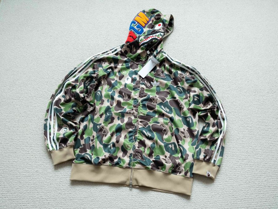 Bape Clothes adidas originals × BAPE SHARK TRACK HOODIE JACKET — AAA Quality Replica
