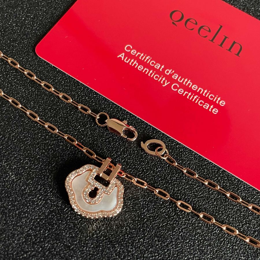 Qeelin Jewelry Kirin mini Ruyi necklace, hand-made micro-set Eight Hearts and Eight Arrows high-carbon — 1:1 Replica — photo 8