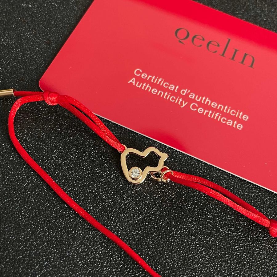 Qeelin Jewelry Kirin Mini Gourd Bracelet, thick gold plated, real gold texture, eight hearts and — 1:1 Replica — photo 8
