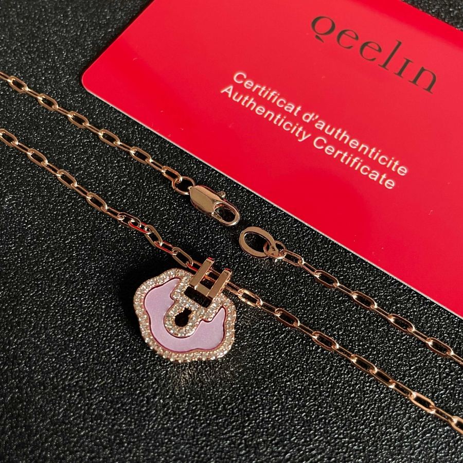 Qeelin Jewelry Kirin mini Ruyi necklace, hand-made micro-set Eight Hearts and Eight Arrows high-carbon — AAA Quality Replica — photo 8