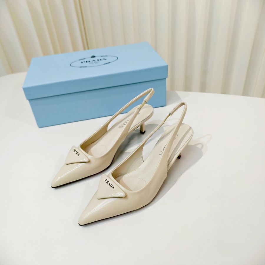 Prada women's shoes Prada shiny leather high heel pointed toe sandals — 1:1 Replica — photo 4