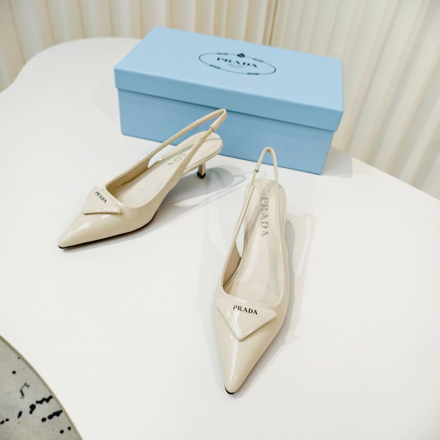 Prada women's shoes Prada shiny leather high heel pointed toe sandals — 1:1 Replica — photo 5