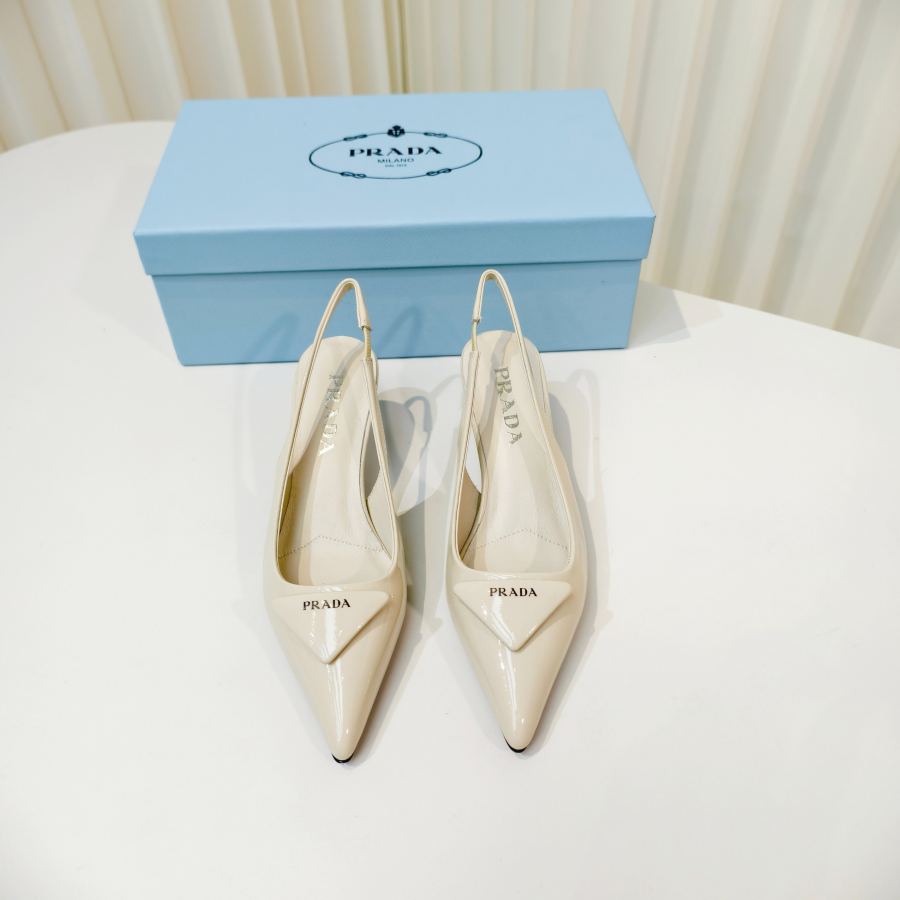 Prada women's shoes Prada shiny leather high heel pointed toe sandals — 1:1 Replica — photo 2