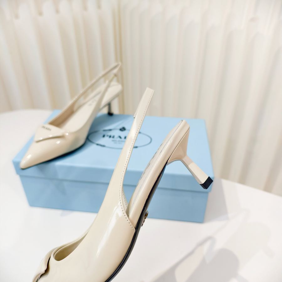 Prada women's shoes Prada shiny leather high heel pointed toe sandals — 1:1 Replica — photo 8
