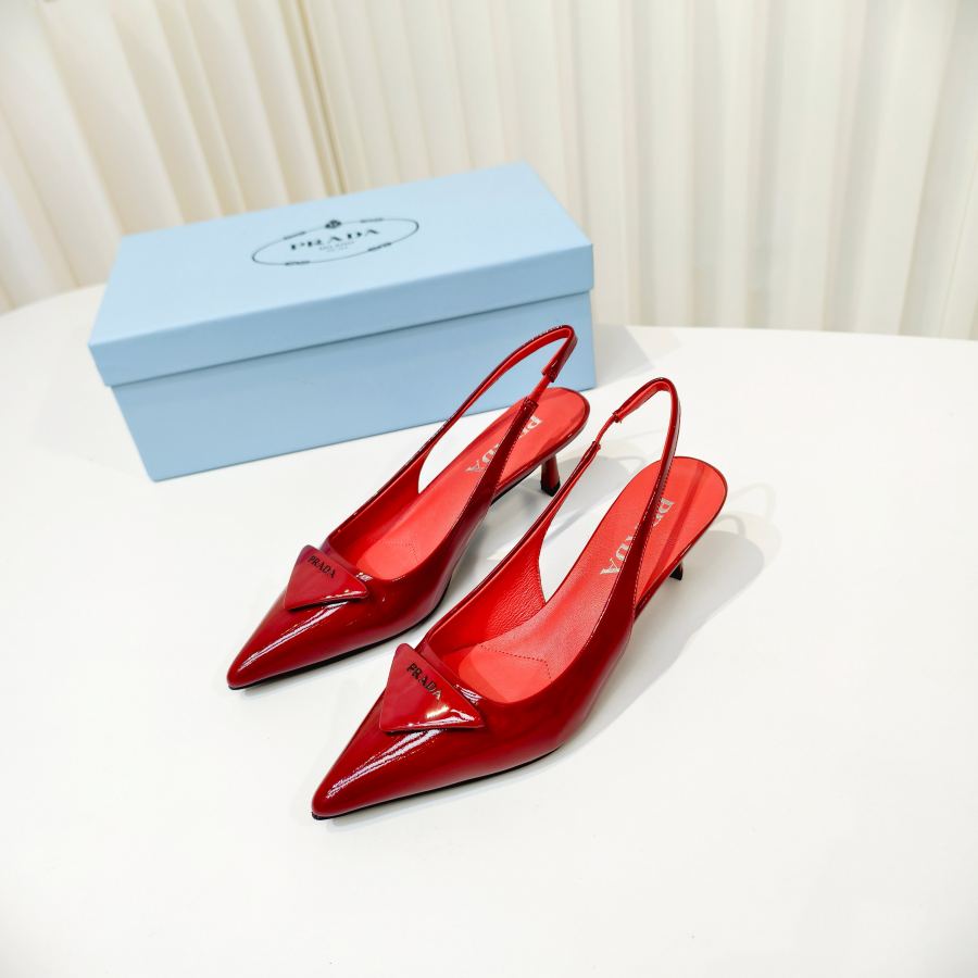 Prada women's shoes Prada shiny leather high heel pointed toe sandals — 1:1 Replica For Sale — photo 3