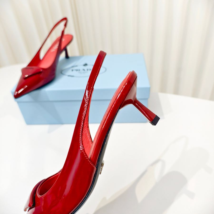 Prada women's shoes Prada shiny leather high heel pointed toe sandals — 1:1 Replica For Sale — photo 8