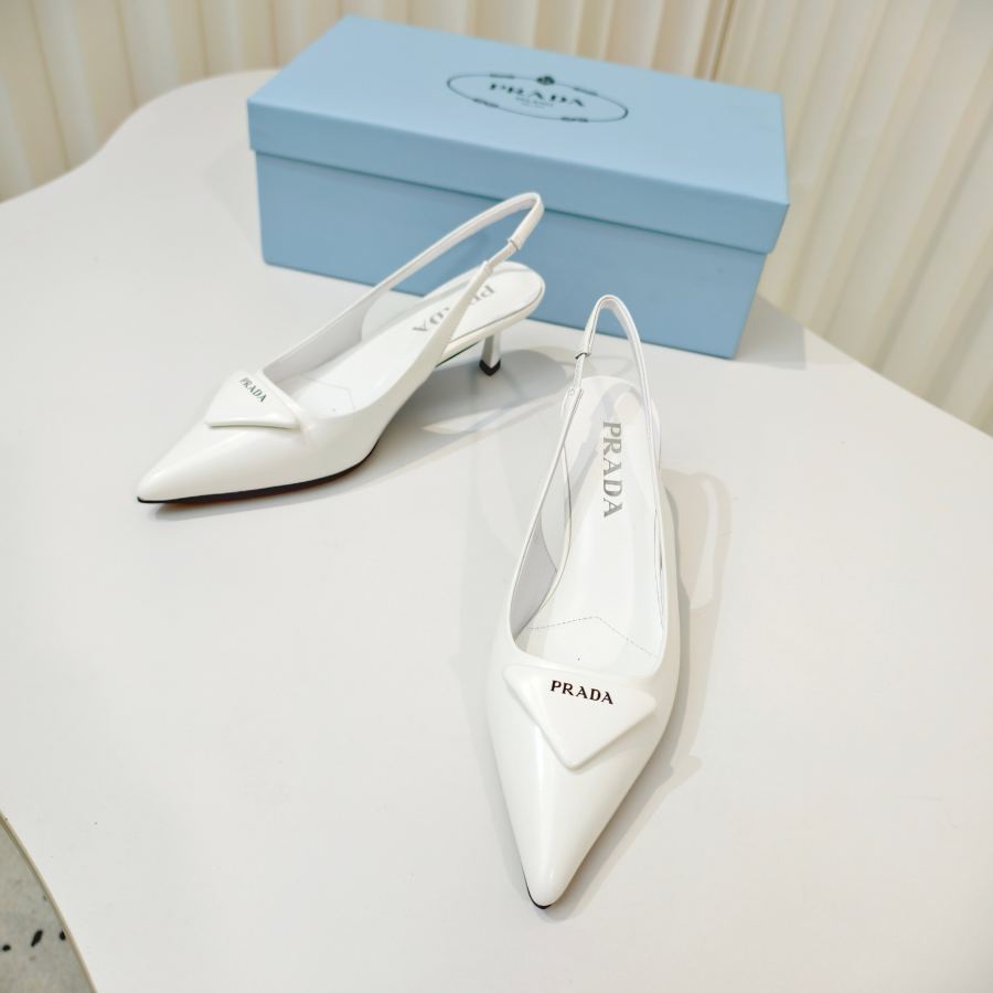 Prada women's shoes Prada shiny leather high heel pointed toe sandals — 1:1 Replica — photo 4