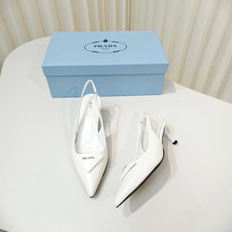 Prada women's shoes Prada shiny leather high heel pointed toe sandals — 1:1 Replica — photo 3